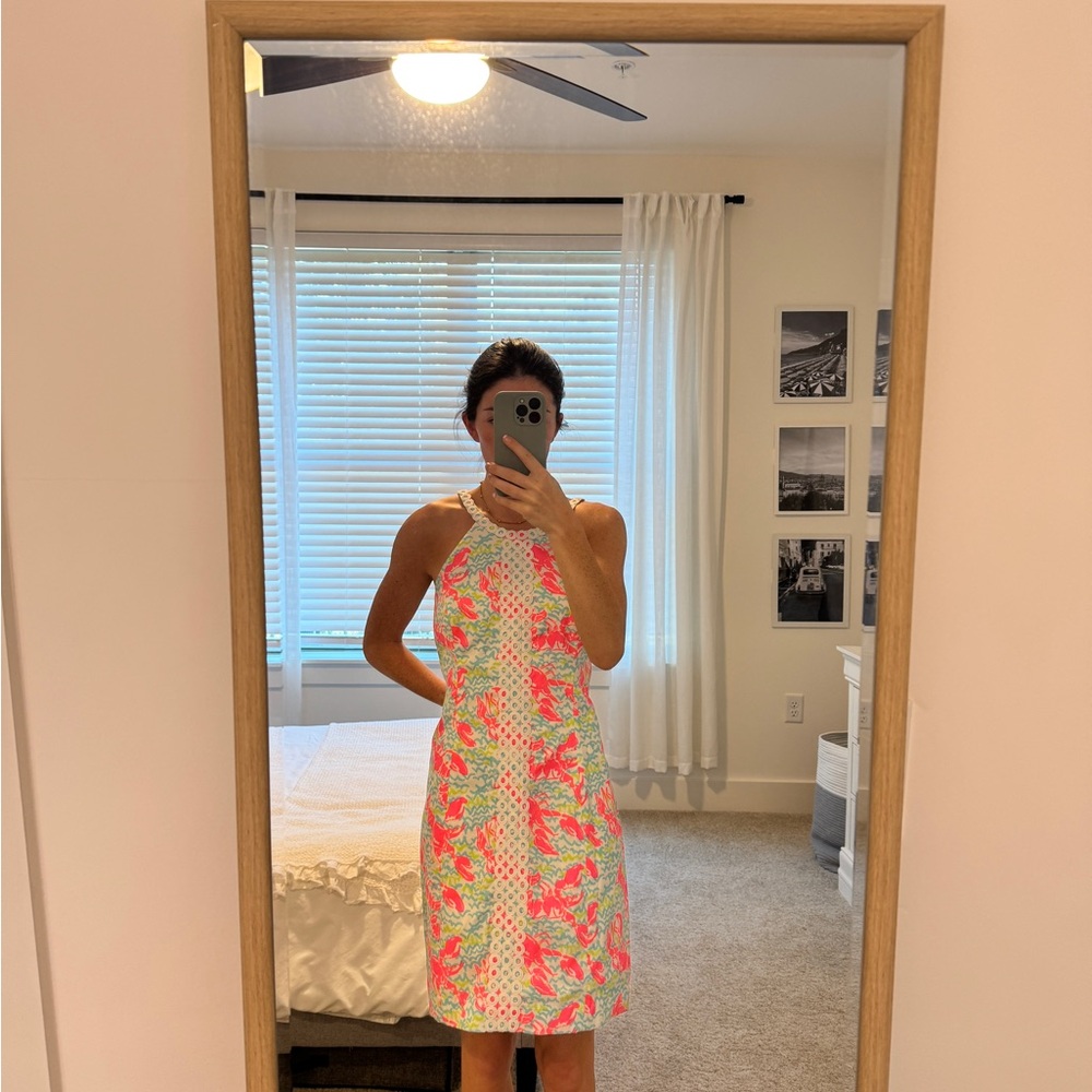 Lilly Pulitzer White Pink Halter Sundress Mini